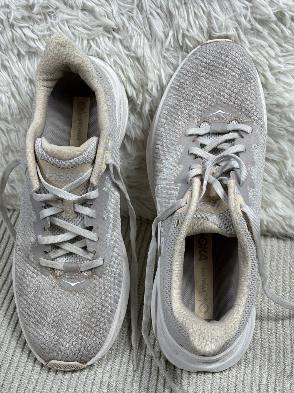 Hoka One One Solimar Womens Size 9B Gray White Athletic Running Shoes Sneakers